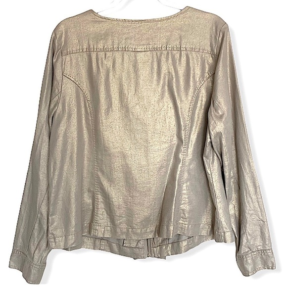 LANE Bryant Zip Front Linen Cotton Jacket Size 18 - Picture 3 of 10
